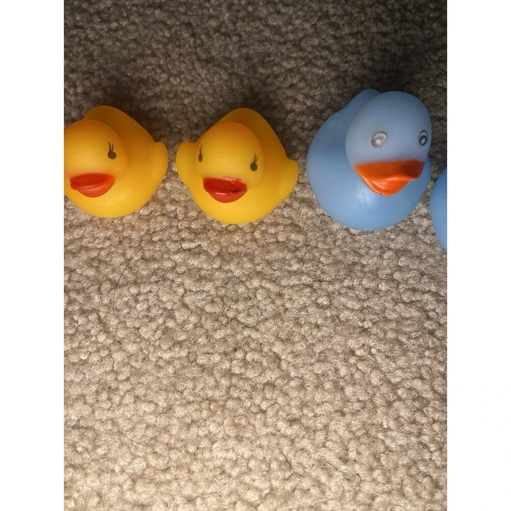 13 Piece Mini Rubber Duck Toy Lot Multi-Color Hearts